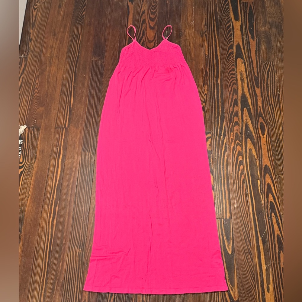 Pink Maxi Dress with Spaghetti Straps